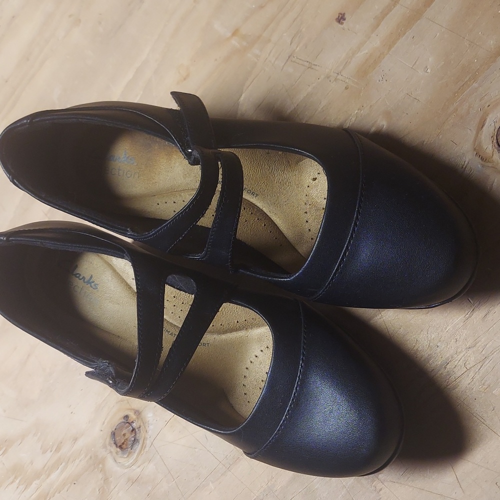 Pair of shoes for a woman. Black clarks